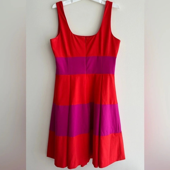 Banana Republic Red and Pink Combo Striped Pleated Dress, Size 8 - Picture 10 of 16